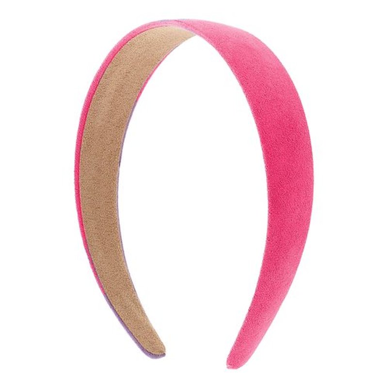 Motique Accessories 1 Inch Wide Suede Like Headband Solid Hair band for Women and Girls (Hot Pink)