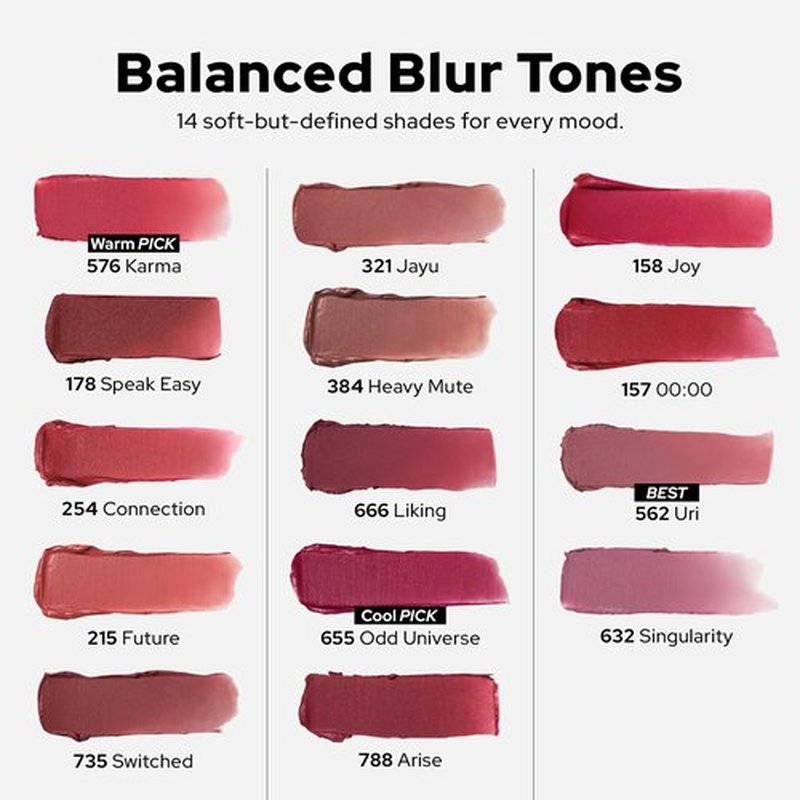 Oddtype Unseen Blur Soft-matte Lip Tint – Long-Lasting Stain, Blendable (158 Joy, 3.2g / 0.11 oz)