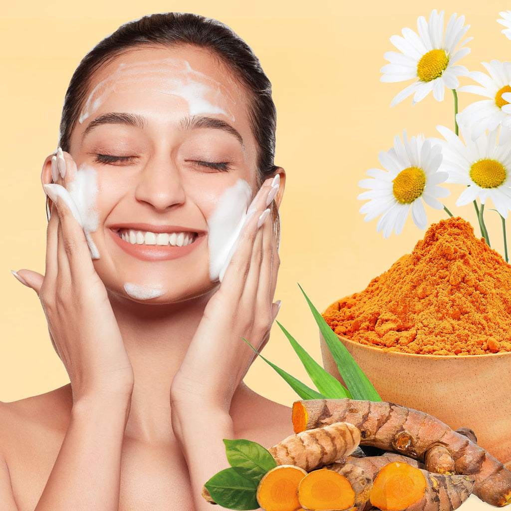 Nicgou Lemon Turmeric Kojic Soap - Turmeric Soap Bar for Face and Body, Natural Handmade Soaps Bar for All Skin Types, Daily Use Skin Care Deep Cleansing Moisturizing (2pcs)