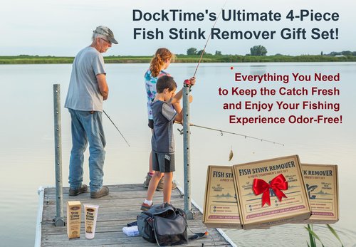 Gift for Fishermen - 4 piece Hand Cleanser Fishing Gift Set - Includes Microfiber Fishing Towel, Hand Scrub & Srubber, Fishing Lure - Valentine's Day Gift Fishermen or Boaters Birthday Gift Fishermen