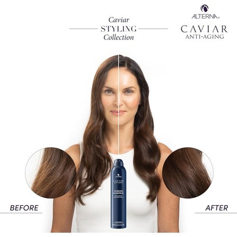 Alterna CAVIAR Anti-Aging Working Hairspray - Buildable Hold & Frizz Control | Sulfate Free Shine