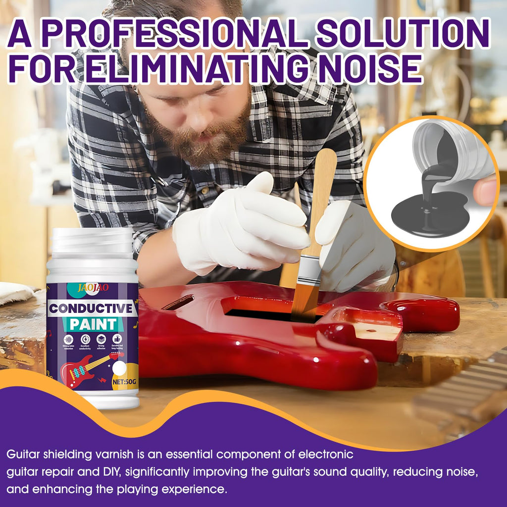 JAOJAO Conductive Paint, Guitar Shielding Paint, for Cavity Shielding, 50g