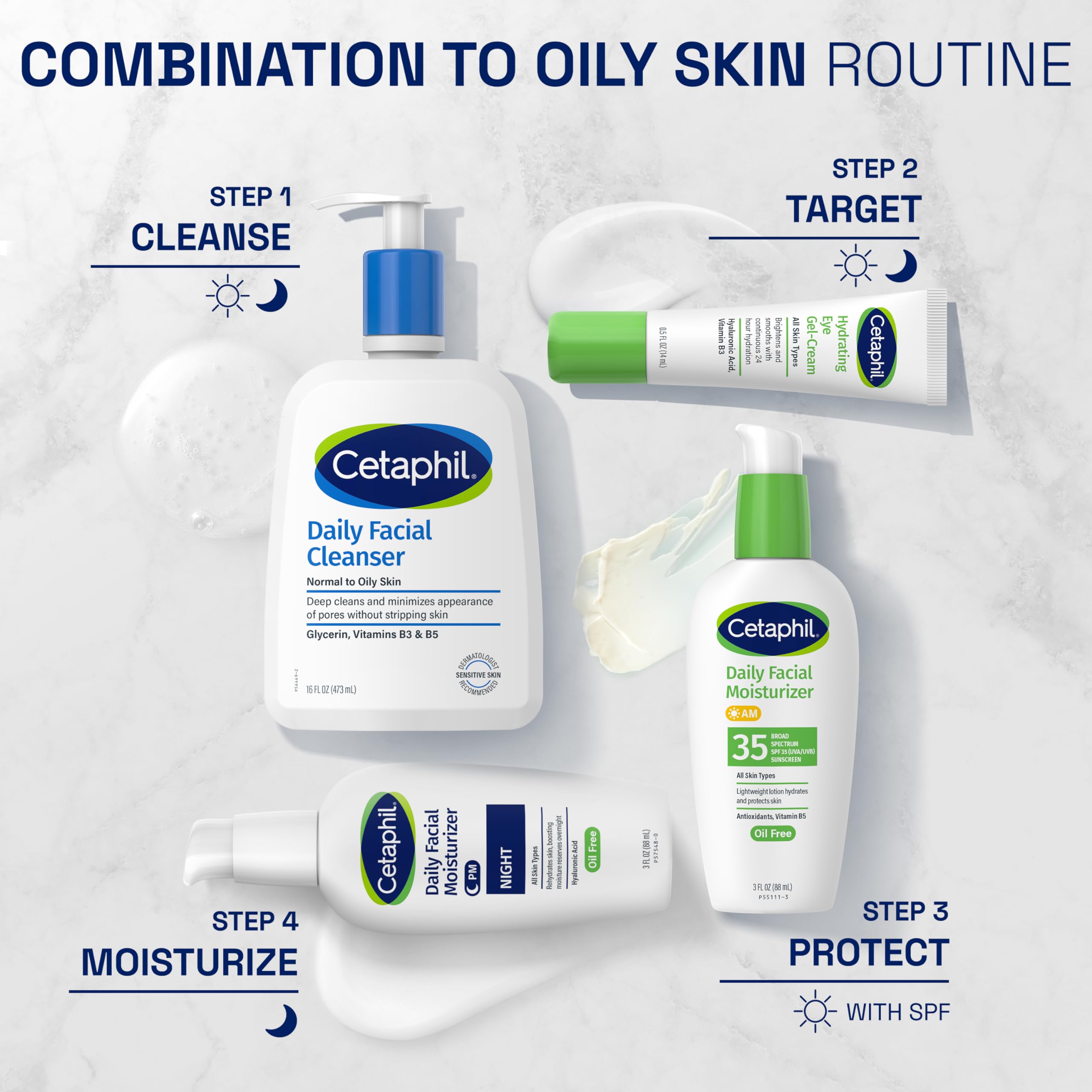Cetaphil Night Moisturizer for Face, Hydrating Facial Moisturizer with Hyaluronic Acid, All Skin Types, Lightweight and Non-Comedogenic, Dermatologist Recommended for Sensitive Skin, 3oz (Pack of 2)