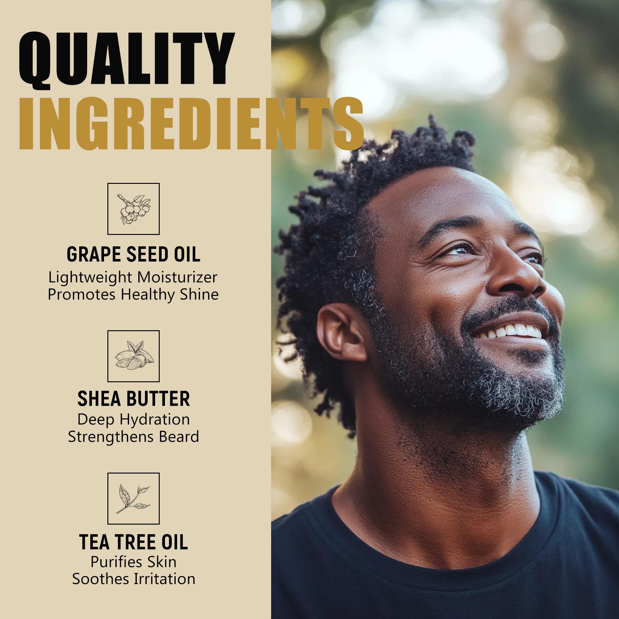 Beard Oil for Black Men: All Natural Beard Growth Oil w/Jojoba, Cedar & Avocado for Thicker, Softer & Fuller Beards – Deeply Nourishes and Hydrates Throughout the Day (0.84 Fl Oz (Pack of 2))