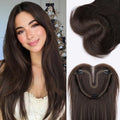 Isaic Hair Toppers for Women with Thinning Hair, 24 Inch Synthetic Clip in Topper Hair Extensions with Adjustable Band, Layered Wiglet Adds Volume and Natural Coverage (Dark Brown)