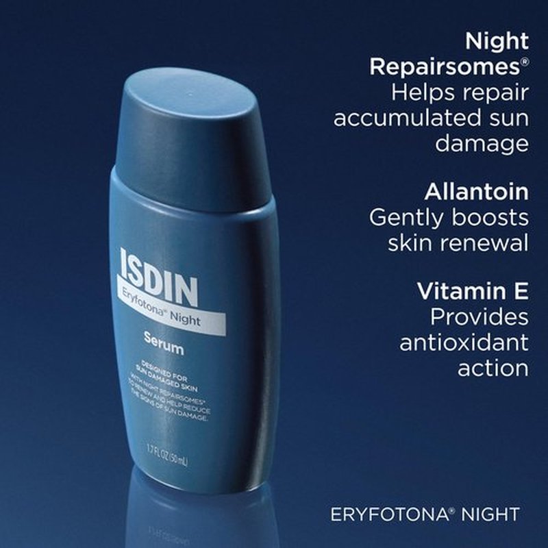 Eryfotona Night, Ultra-Fluid Night Serum That Helps Reduce Signs Associated with Prolonged Sun Exposure with Night Repairsomes and Vitamin E, 50ml