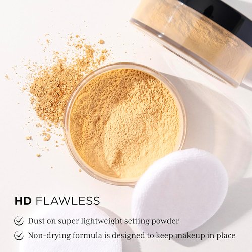 Absolute New York HD Flawless Setting Powder - Translucent Finish, 0.53 oz for All-Day Wear