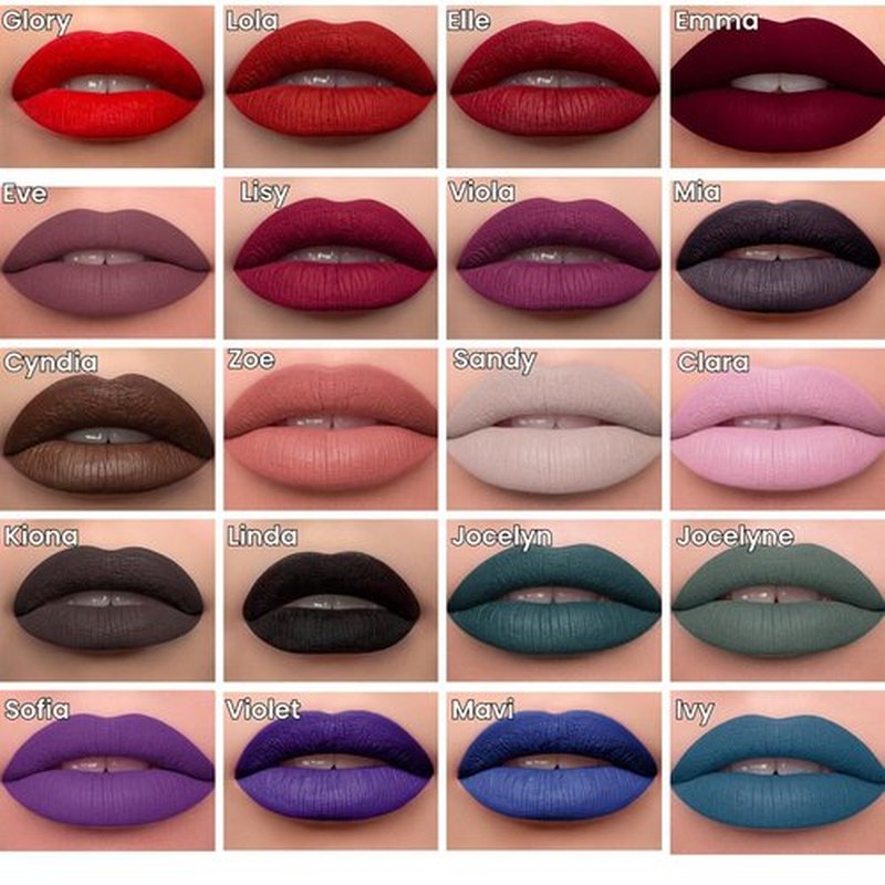 Mynena Jet Black Matte Liquid Lipstick - Long-Lasting, Waterproof, No Smudge Formula | All-Day Wear, Lightweight & Comfortable Finish