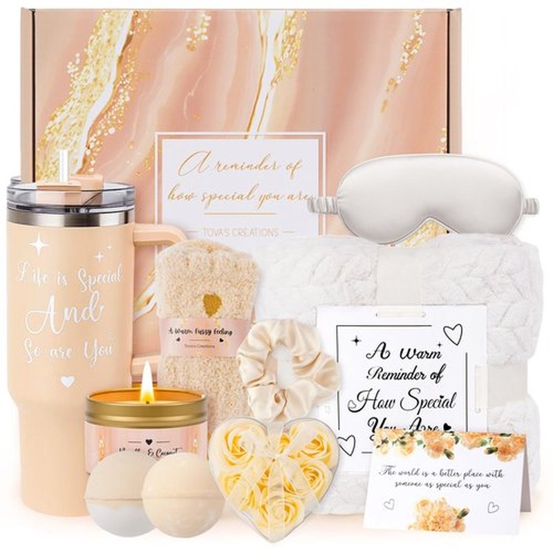 Mothers Day Gifts for Mom Wife Grandma Daughter Friends Sister, Happy Birthday Gifts for Women Mom Her Friend Sister Wife Grandma, Self Care Gift Get Well Relaxing Spa Gift Basket Set