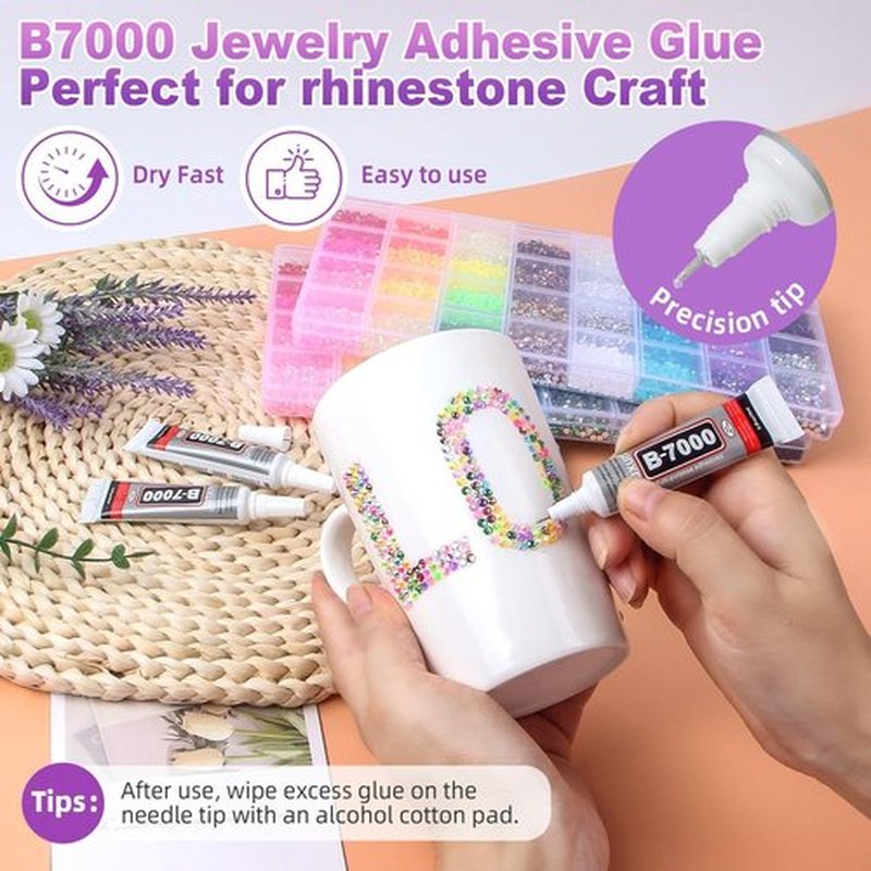 34000Pcs 8 Colors 3 4 5 6mm Mix Pink Resin Jelly Rhinestones for Bedazzling, Multicolor Flatback Gems, Bedazzler Kit with 3Pcs 10ml B7000 Glue