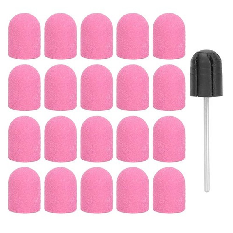 Nail Drill Bits, Nail Sanding Bands Drill Bit for Manicure Pedicure Nail Polishing Burr Salon Use Nail Art Polishing Sanding Set Cuticle Drill Bit Grit File Nail Tool (10 X