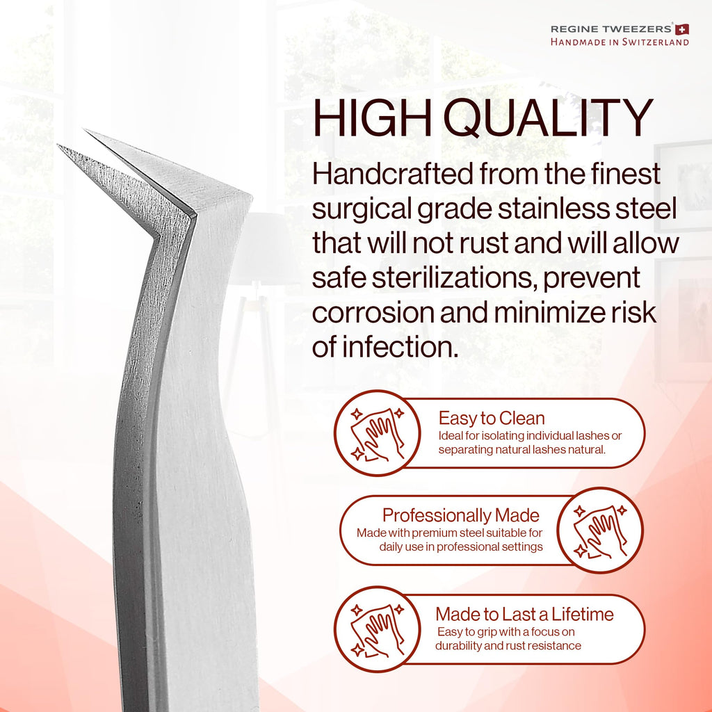 Regine Switzerland Curved Lash Extension Tweezers
