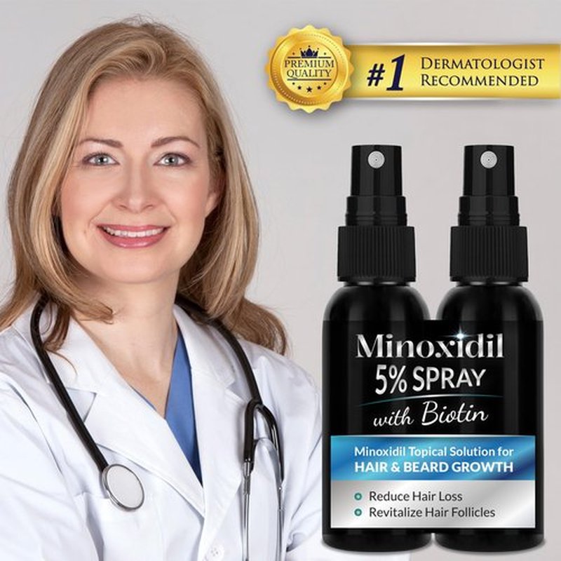 5% Minoxidil for Men Hair, Minoxidil for Women Hair Growth, Minoxidil 5 Percent Hair Regrowth for Men, Minoxidil Spray for Hair and Beard Growth 2PCS