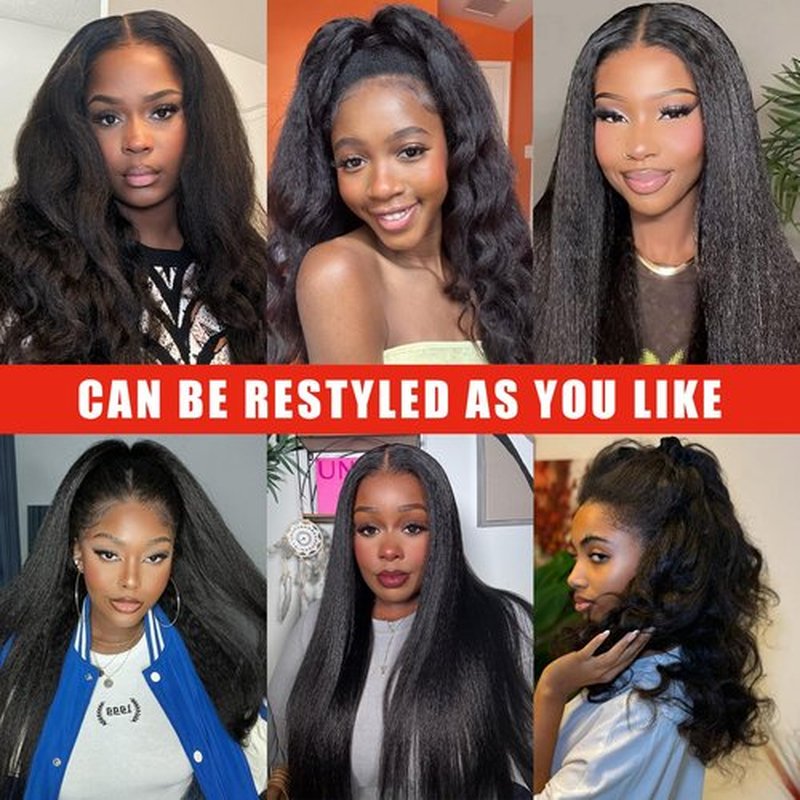 Kinky Straight Clip ins 18 Inch Clip in Hair Extensions Real Human Hair for Black Women Brazilian Remy Human Hair Extensions 110g 8Pcs Per Set with 20 Clips Double Weft Natural Black