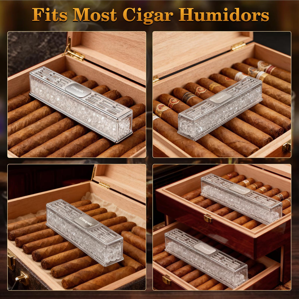 HUQRXFI Pre-Filled Cigar Humidifier – Ready-to-Use Crystal Gel Humidifier, Cigar Humidor Accessories, Maintains Ideal 65-70% Cigars Humidity
