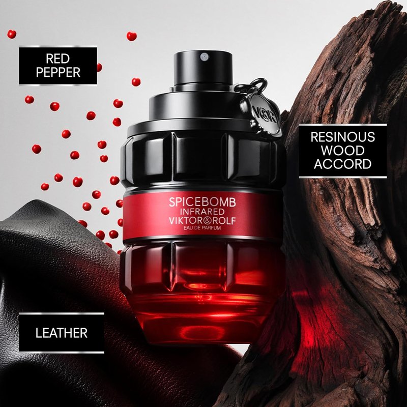 Viktor&Rolf - Spicebomb Infrared Eau de Parfum - Woody & Spicy Fragrance for Men - 3 Fl Oz