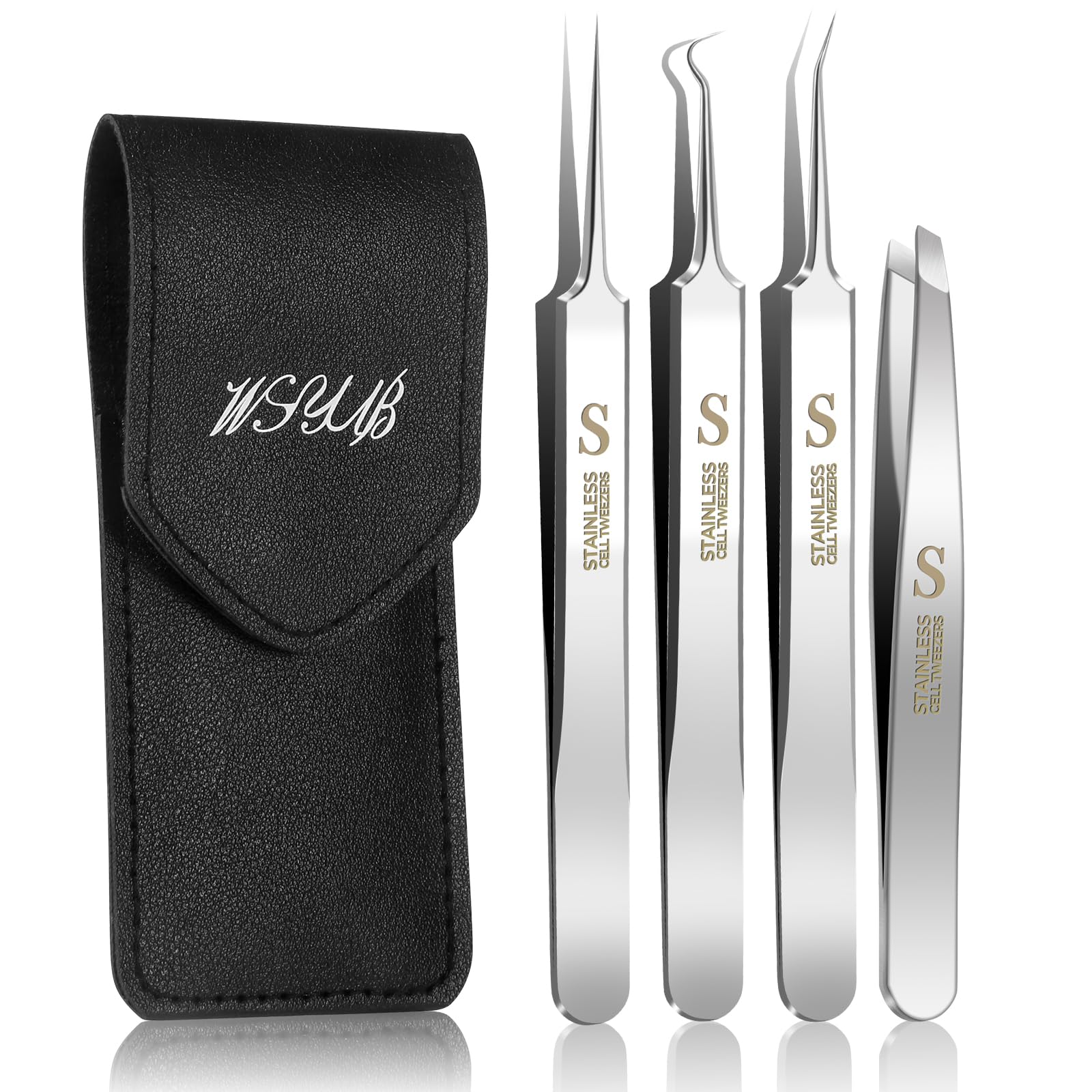 WSYUB Professional Blackhead Tweezers,Ingrown Hair Removal Kit