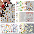 TailaiMei 24 Sheets Holiday Nail Stickers, Halloween, Christmas, Fall, Valentine Mixed All Seasons Variety Pack for Year-Round Seasonal Nail Art Decorations, Self-Adhesive Design Nail Decals