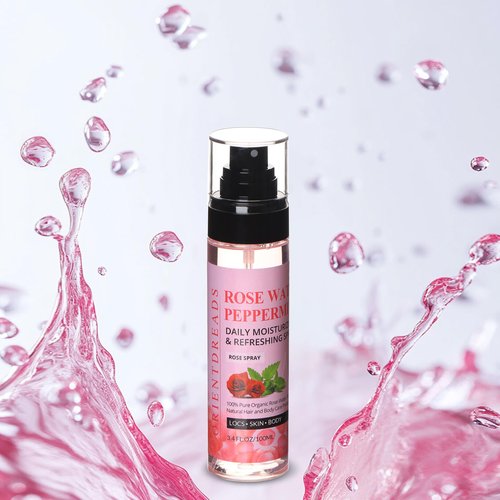 Orientdreads Moisturizing Rose Water and Peppermint Hair Scalp Refresher with Castor Oil for Locs and Dreadlocks - Natural Loc Care and Maintenance (3.4oz)