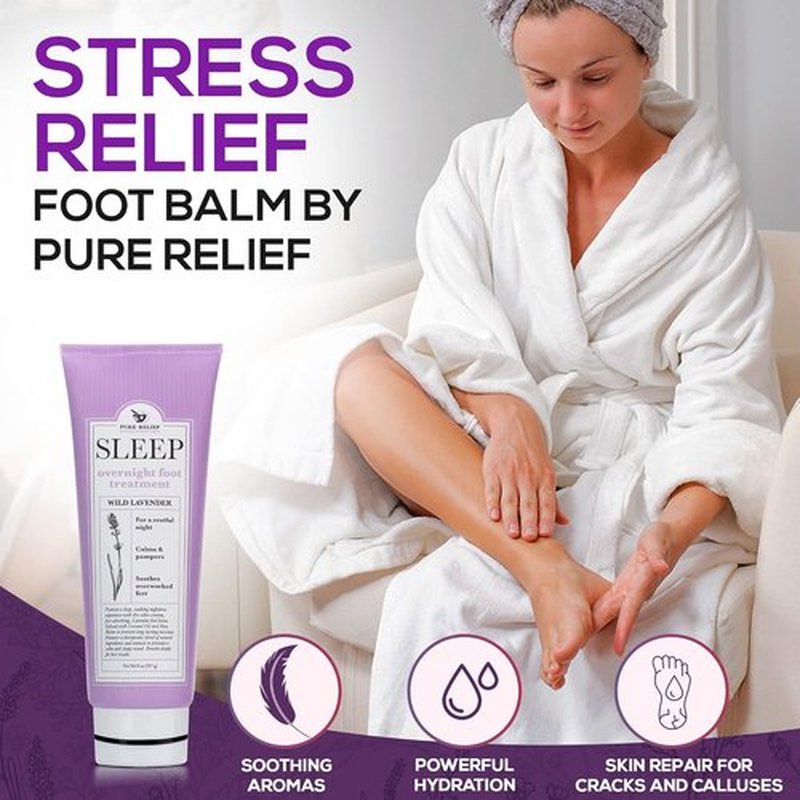 Pure Relief Foot Lotion - Moisturizing Cream for Dry Feet with Lavender, Shea Butter & Aloe | 8 Oz