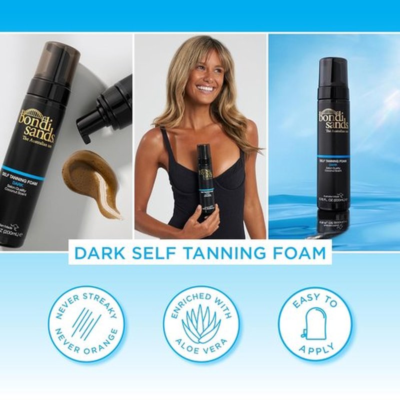 Bondi Sands Self Tanning Foam - Lightweight, Streak-Free Formula with Aloe Vera & Coconut for a Flawless Tan