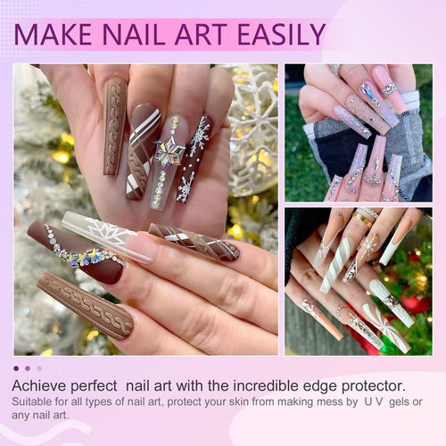 SAVILAND 2PCS Nail Latex Peel Off With Tweezer, 30ML Polish Barrier - Easy to Use Tape for Cuticle Protection, Nail Painting Art Tools Supplies