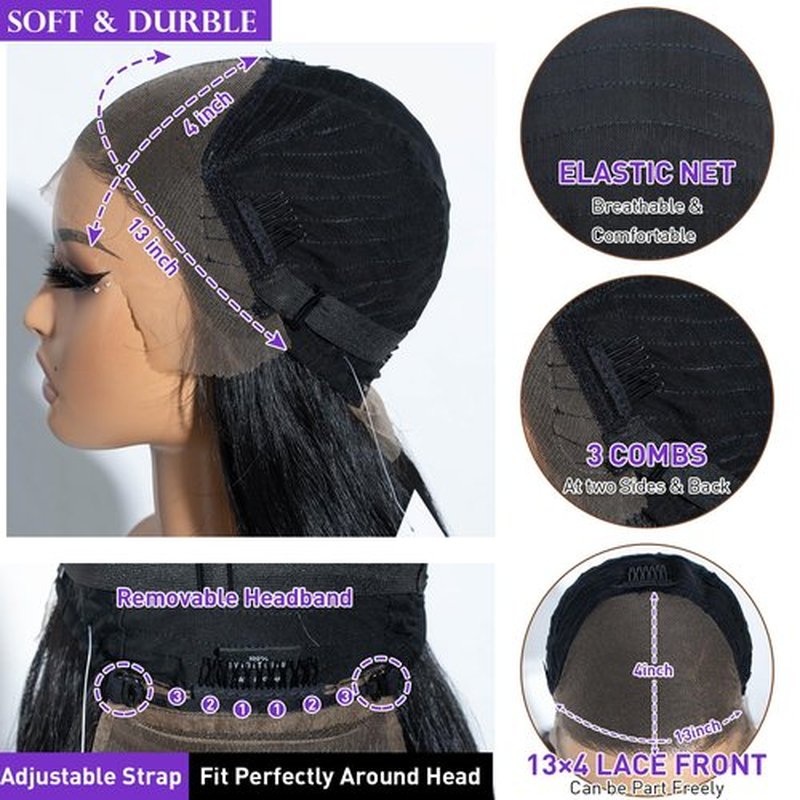 Joedir 26" Big Curly Wavy 13x4 Free Parting HD Lace Frontal Wigs Pre Plucked Natural Hairline High Temperature Synthetic Wigs For Women(Black Color)