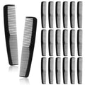 30 Pack Disposable Hair Combs in Bulk - 6.9 Inch, Individually Wrapped, with Wide and Fine Teeth for Detangling Wet & Dry Hair for Women, Men, Travel, Hotel, Barber, Donation Supplies (Black)