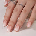 Square Ombre Press On Nails Short - Findigit Soft Gel Press On Nails with Nail Glue,Supremely Fit Natural Reusable Stick On Nails in 16 Sizes - 32 Fake Nails