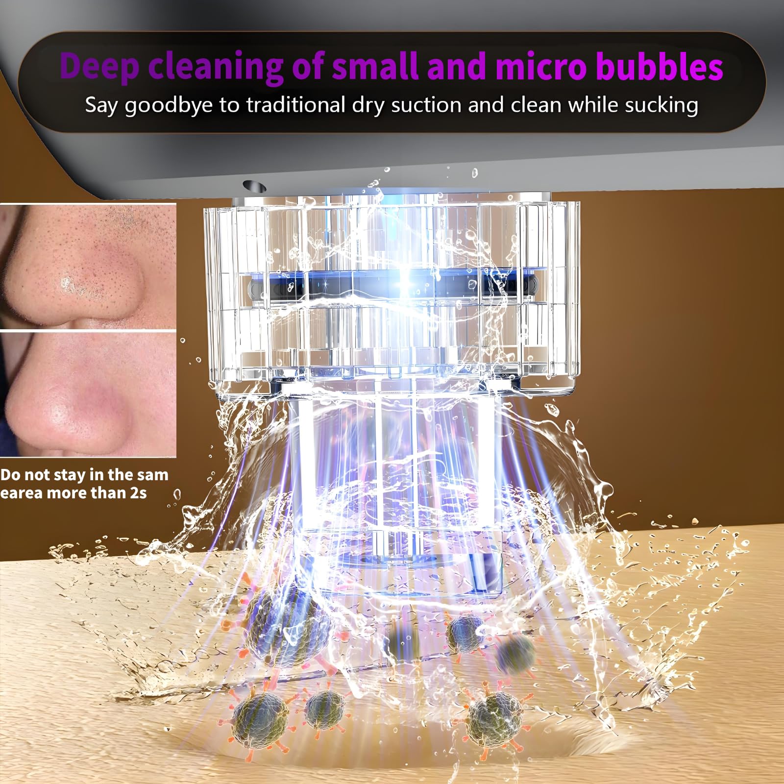 Blackhead Remover Suction Pore Vacuum Hydro Facials Hydrating Pore Cleaner Machine Pimple Extractor with USB Charging Cable Beauty Device