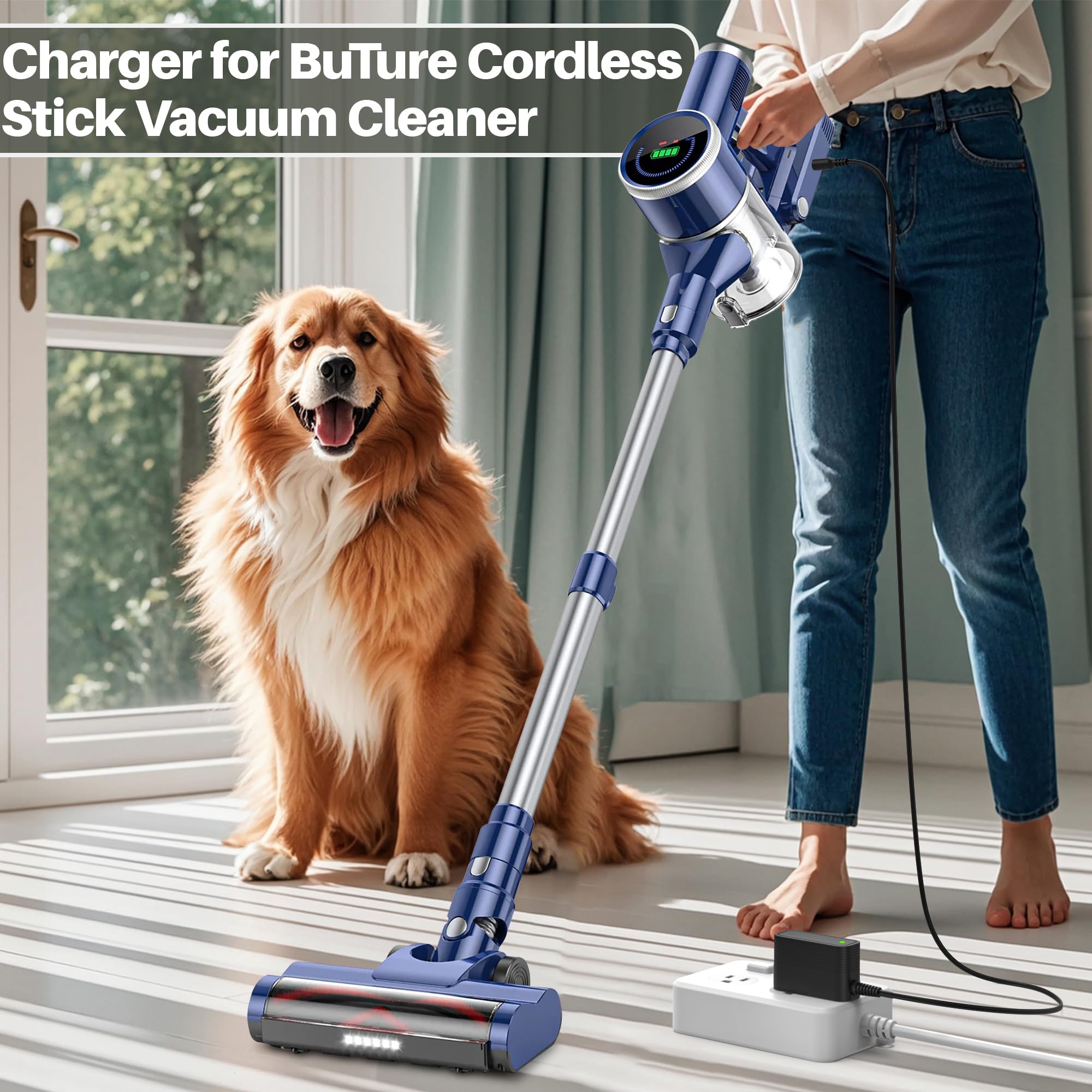 Charger for BuTure Cordless Vacuum JR200 JR400 JR500 JR600 JR700 VC40 VC50