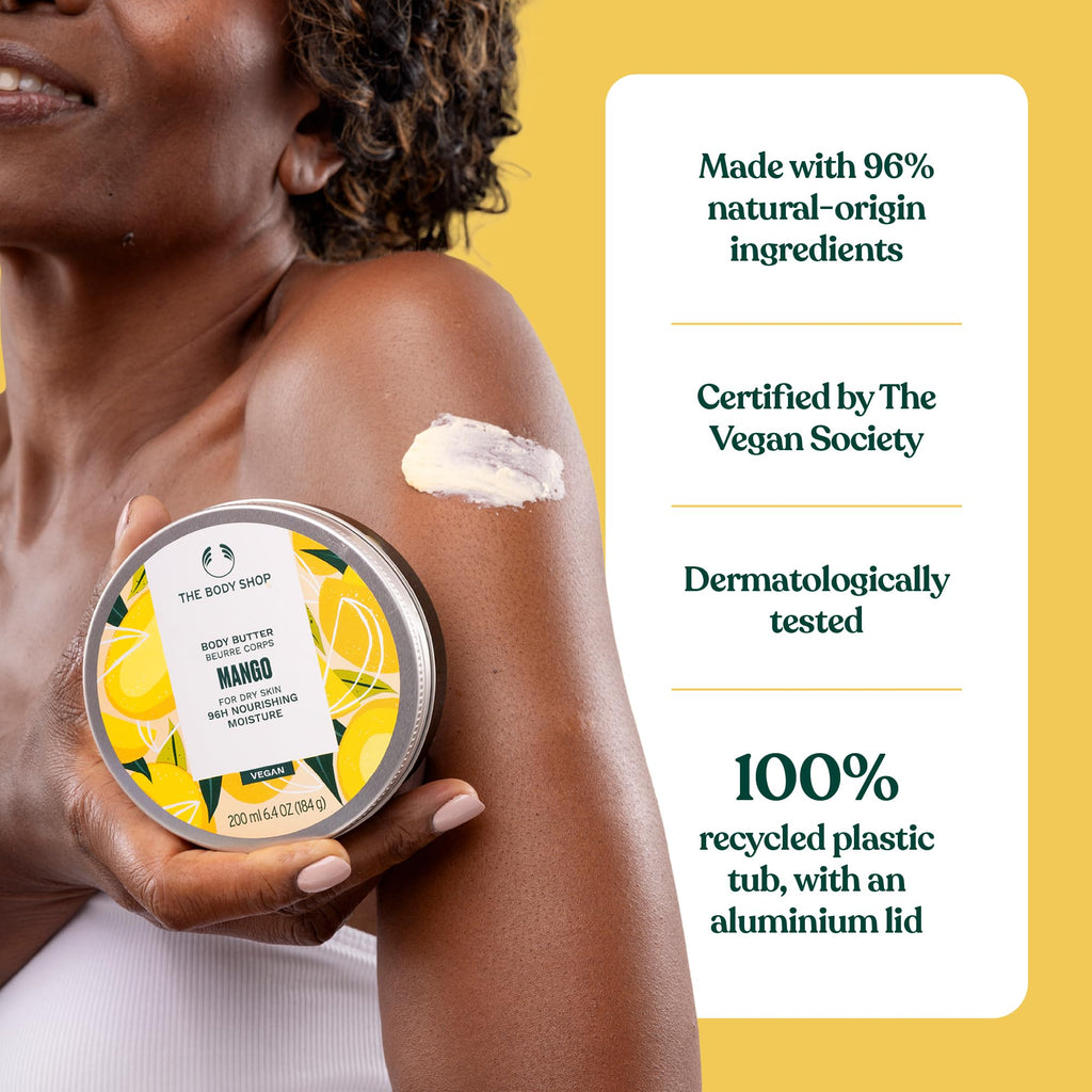 The Body Shop Mango Body Butter – Nourishing & Moisturizing Skincare for Very Dry Skin – Vegan – 1.62 oz