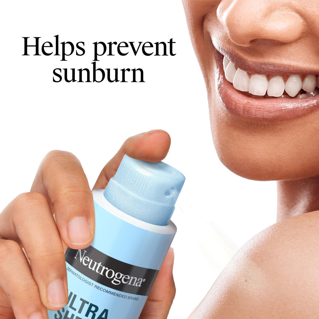 Neutrogena Ultra Sheer Sunscreen Spray SPF 30 Body Mist, Lightweight Non-Greasy Broad Spectrum UVA/UVB Protection, Oil-Free & Non-Comedogenic Water Resistant Spray Sunscreen (80 min), Pack of 3, 5 oz
