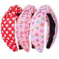 IDDFEVE 3Pcs Valentine's Day Headbands for Women, Heart Love Holiday Knotted Hair Hoops, Festive Gift Hair Accessory (Pink)
