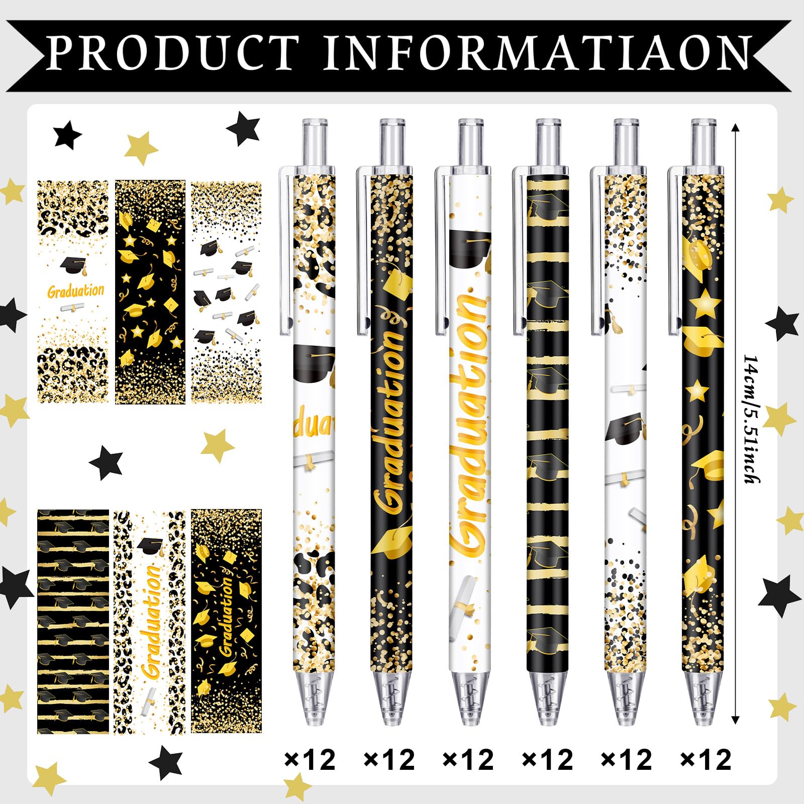 Leinuosen 72 Pieces Graduation Ballpoint Pen Class of 2026 Gifts Graduation Pens Graduation Party Favors for Graduation Party Favor Student, School Office Home Supplies
