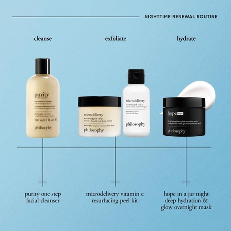 philosophy hope in a jar deep hydration & glow overnight face mask - with glycolic & hyaluronic acid - renews & restores dry skin for a smooth, glowy finish - 2 fl oz.