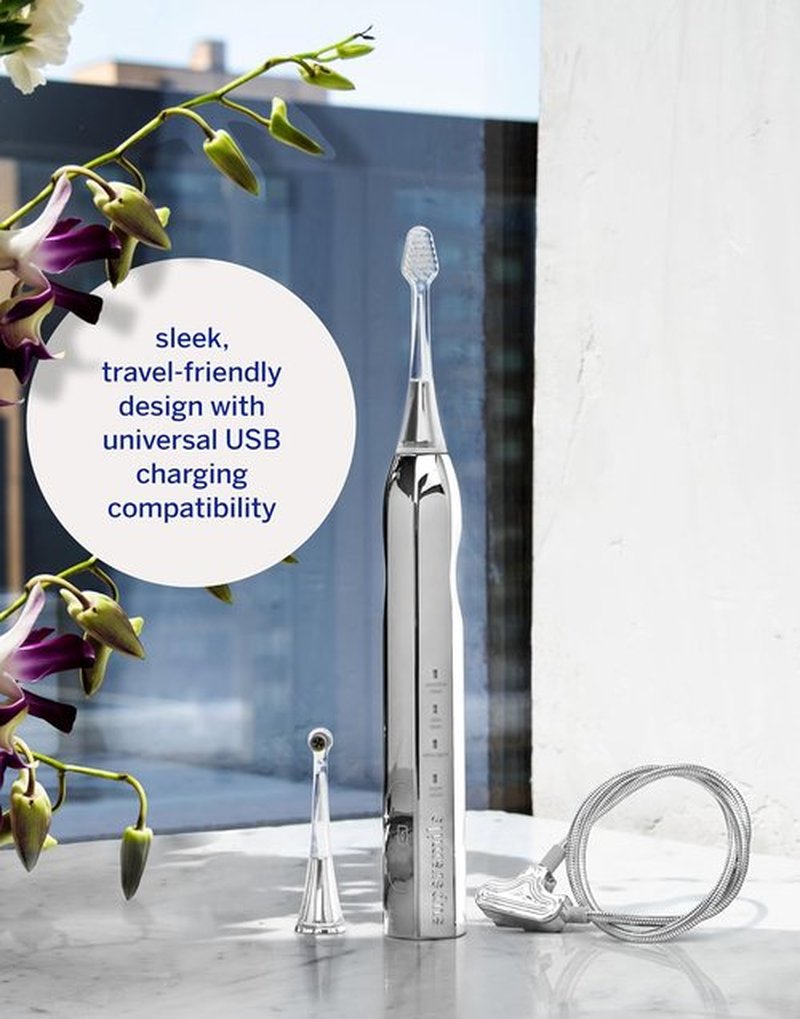 Supersmile Zina45™ Sonic Pulse Toothbrush - Angled Brush with Polishing Head for Whiter Teeth