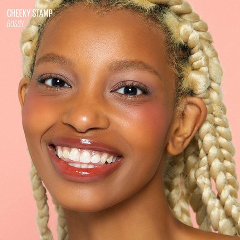 KAJA Blusher - Cheeky Stamp 03 Bossy | Kbeauty, Cute Makeup, Buildable & Blendable Shade with Heart-shaped Applicator, Sunkissed Finish, Travel size, Hygienic, Portable, Korean Makeup, 0.17 Oz
