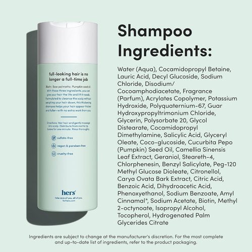 Hers Triple Threat Hair Regrowth Set - Shampoo, Conditioner & 2% Minoxidil - Biotin & Pumpkin Seed Oil - Napa Rose Scent - 3 Count