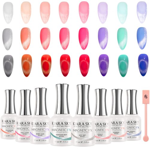 KIARA SKY Gel Polish MagneticFX | Magnetic Cat Eye Effect Soak Off 15ml | Pink Luster (hot pink)