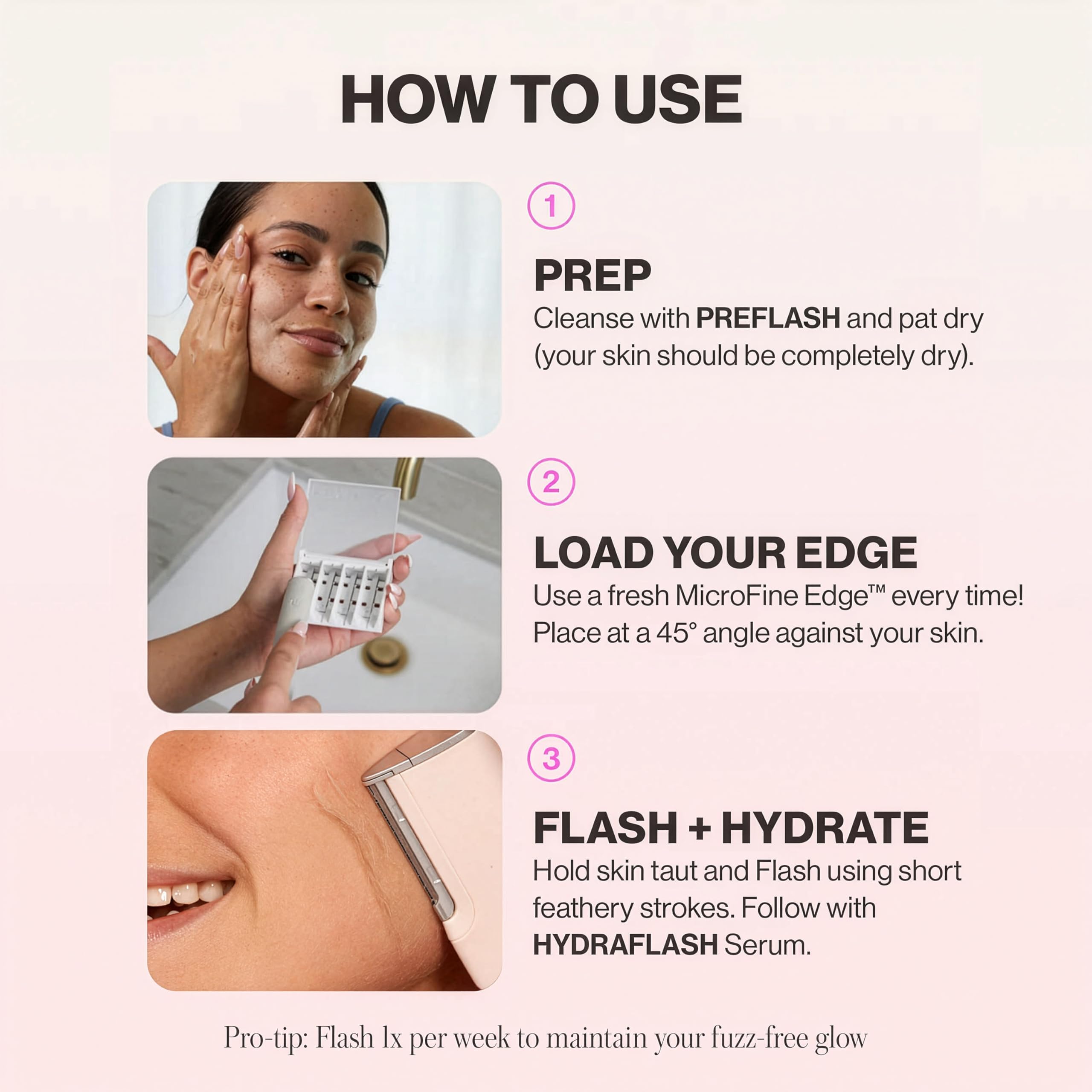 DERMAFLASH LUXE+ Sonic Dermaplaning Tool for Face Peach Fuzz Removal, Anti-Aging and Exfoliation