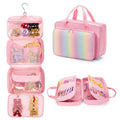 GRAOSO Hanging Hair Accessories Organizer for Baby Girls, Hair Bow Storage Bag, Travel Hair Stuff Case for Hair Clips, Hair Ties, Headbands, Scrunchies, Pink (Bag only)