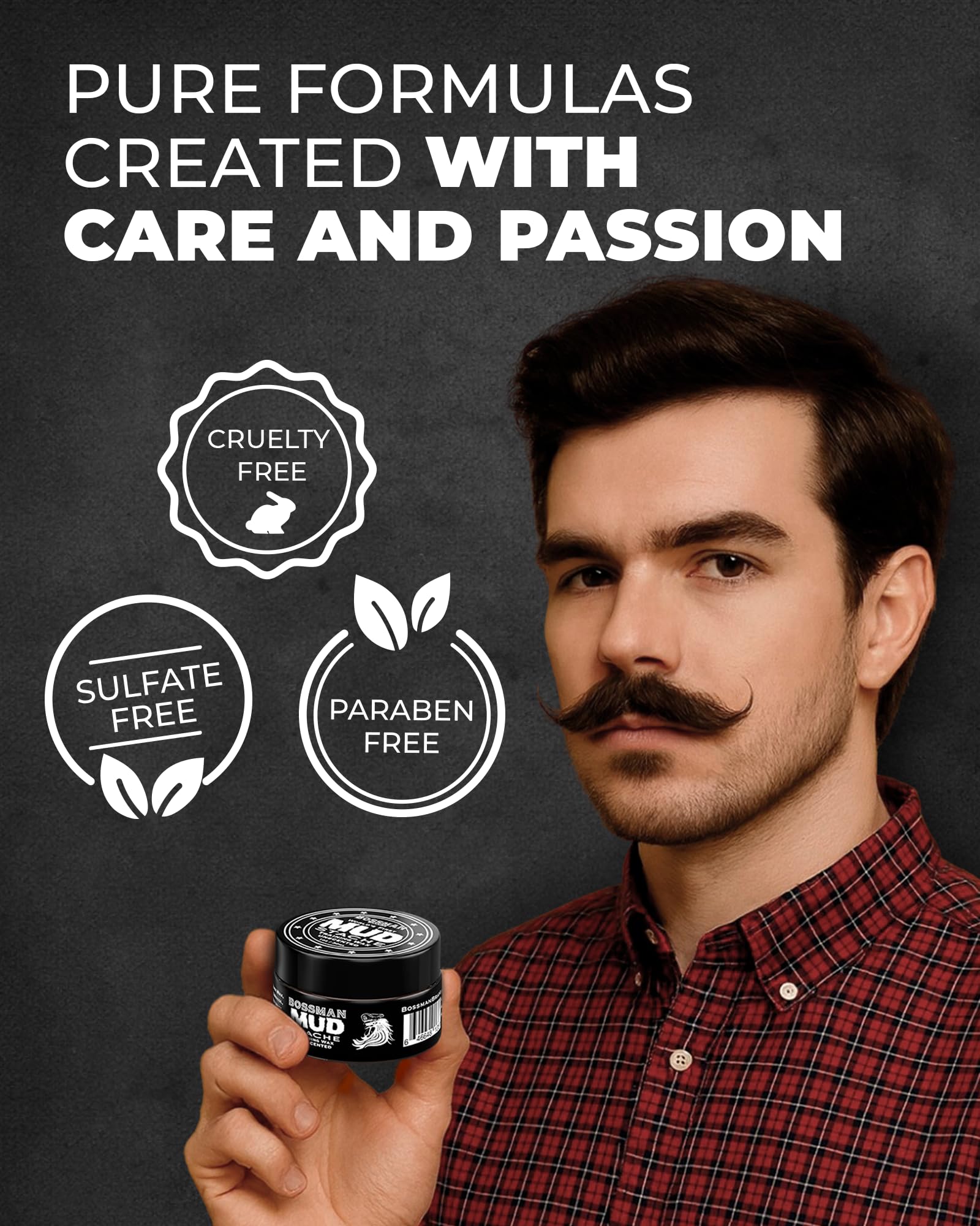 Bossman Big Boss Beard Care Kit for Men - Dad Gifts for Fathers Day, 7 Piece Beard Grooming Kit with Jelly Beard Oil, Beard Conditioner, Beard Balm, MUDstache Wax, Bar Soap, Metal Comb, Brush - (Gold)