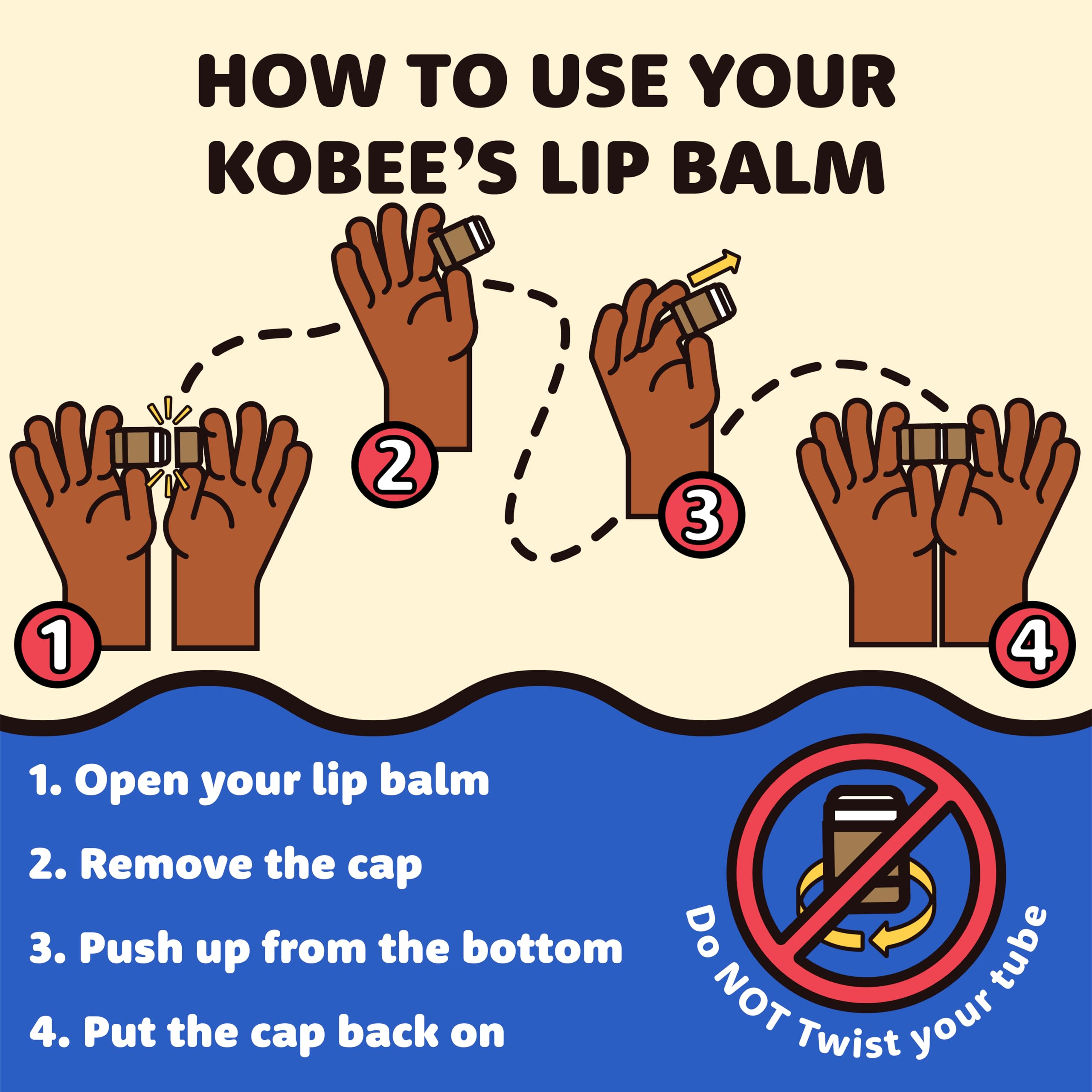 3 pack - Kobeesco Lip Balm, Lip Moisturizer, Lip Cure, Lip Balm, Nourishing Lip Treatment (Peppermint)