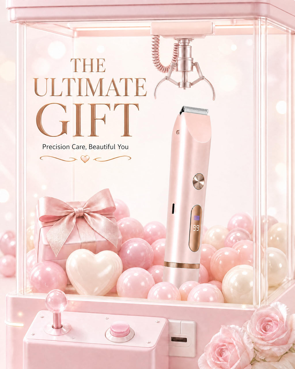 AiooTisu Painless Bikini Trimmer for Women - 2-in-1 Electric Shaver for Sensitive Skin, No Nick No Cut, Waterproof & Rechargeable, Dual Head Razor for Bikini, Face & Body