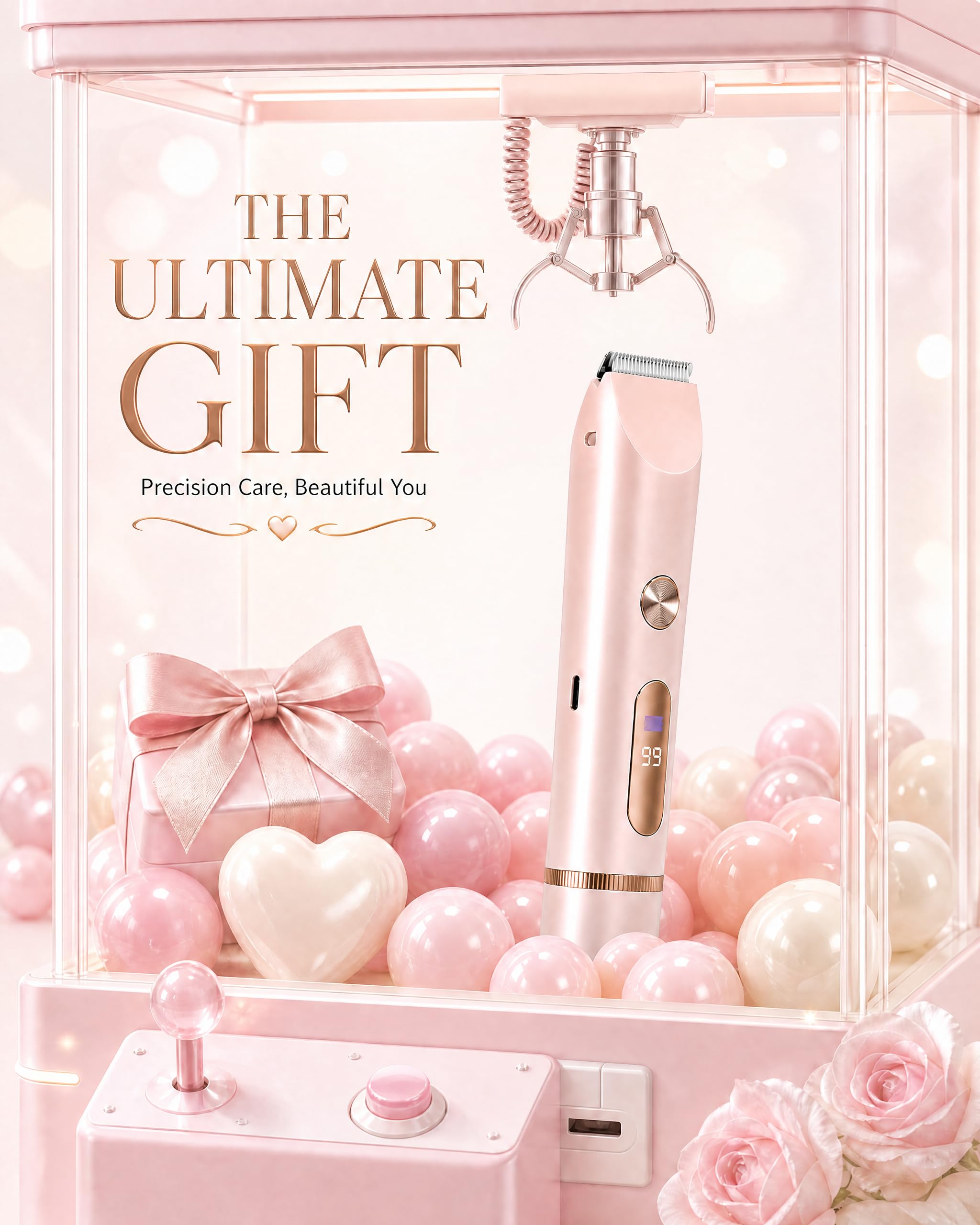 AiooTisu Painless Bikini Trimmer for Women - 2-in-1 Electric Shaver for Sensitive Skin, No Nick No Cut, Waterproof & Rechargeable, Dual Head Razor for Bikini, Face & Body