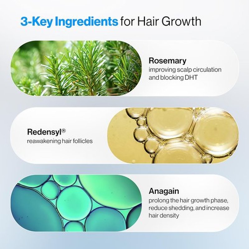 Be Bodywise Rosemary Hair Growth Serum - DHT-Blocking Roll-On with 3% Rosemary & Redensyl | 50 ml | Paraben/Sulfate-Free for Men & Women
