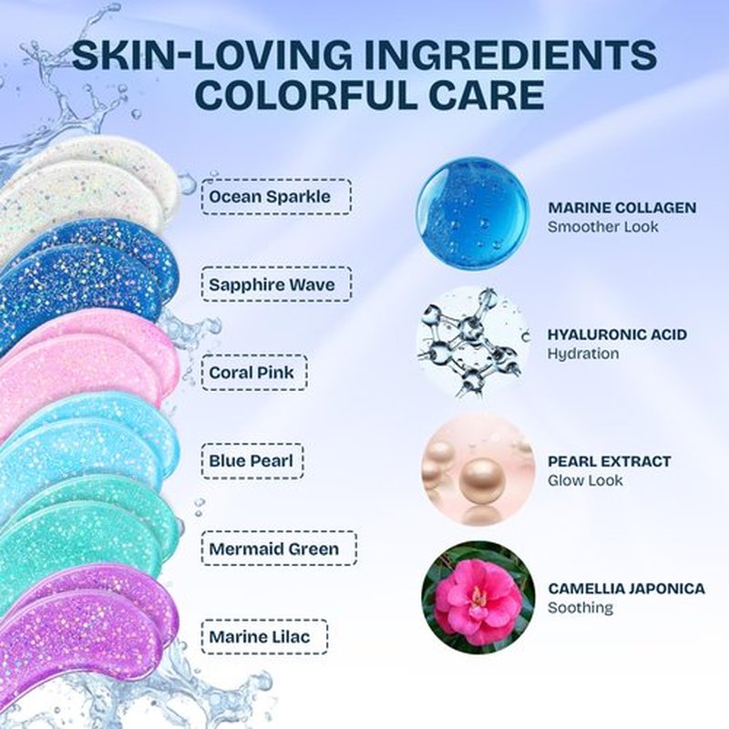 MAREE Under Eye Patches for Puffy Eyes and Dark Circles – Under Eye Mask with Collagen & Hyaluronic Acid – Undereye Mask Patches for Women – Parches para Ojeras Puffiness & Under Eye Bags | 12 Pair