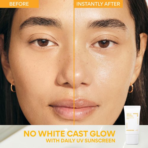 innisfree Brighten + Protect Set, Skincare Set with Korean Sunscreen for Face and Vitamin C Serum for Glow and Radiance