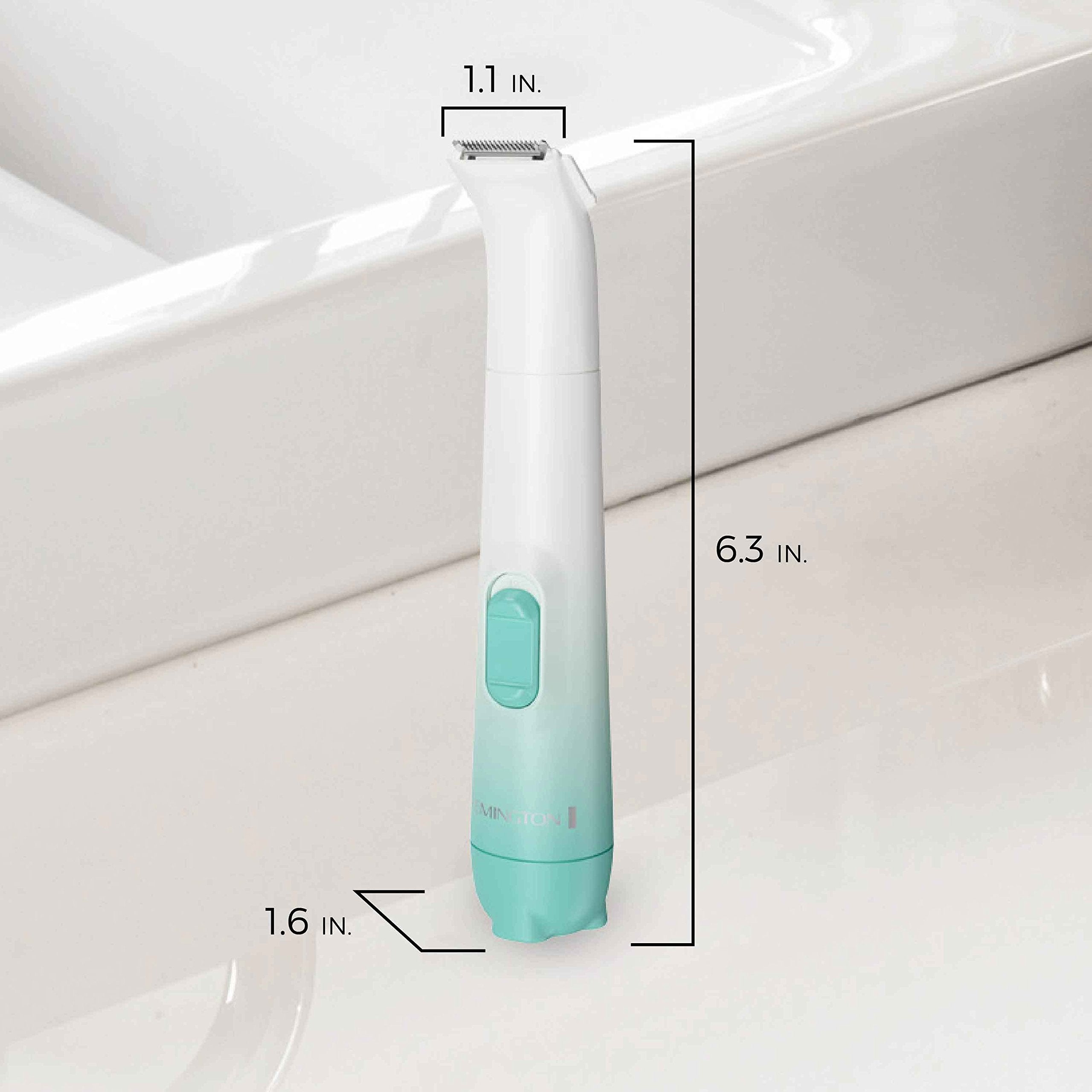 Remington Smooth & Silky Body & Bikini Kit, Cordless bikini trimmer and shaver for women, Waterproof for grooming in the shower, White/Green